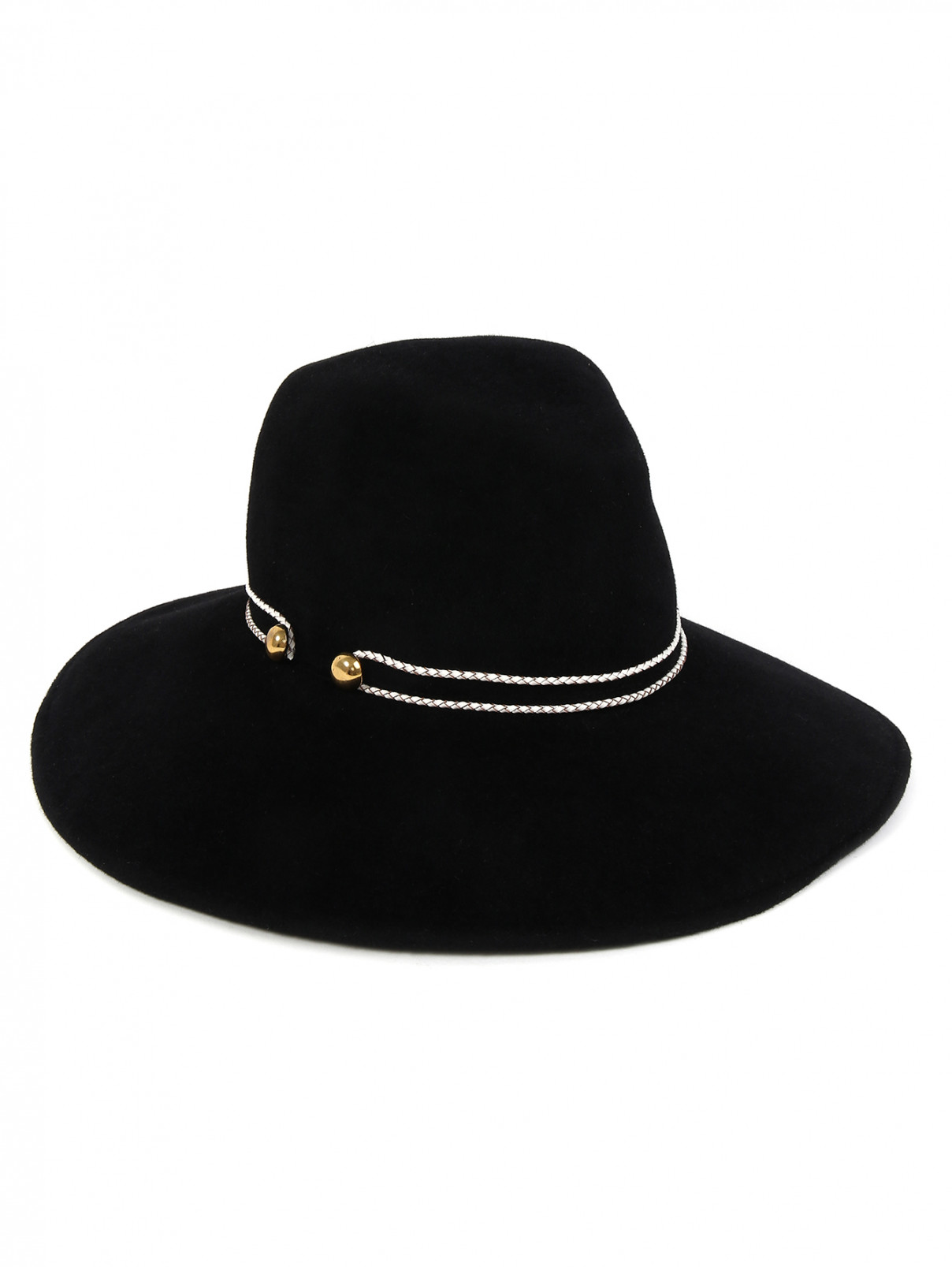 Шляпа из шерсти с декоративной отделкой Eugenia Kim  –  Общий вид  – Цвет:  Черный