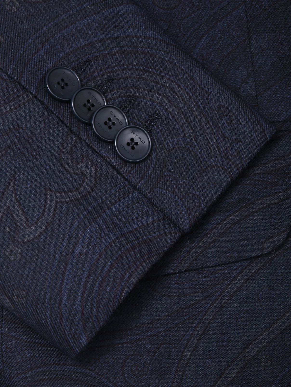 Пиджак из шерсти с узором Etro  –  Деталь  – Цвет:  Синий