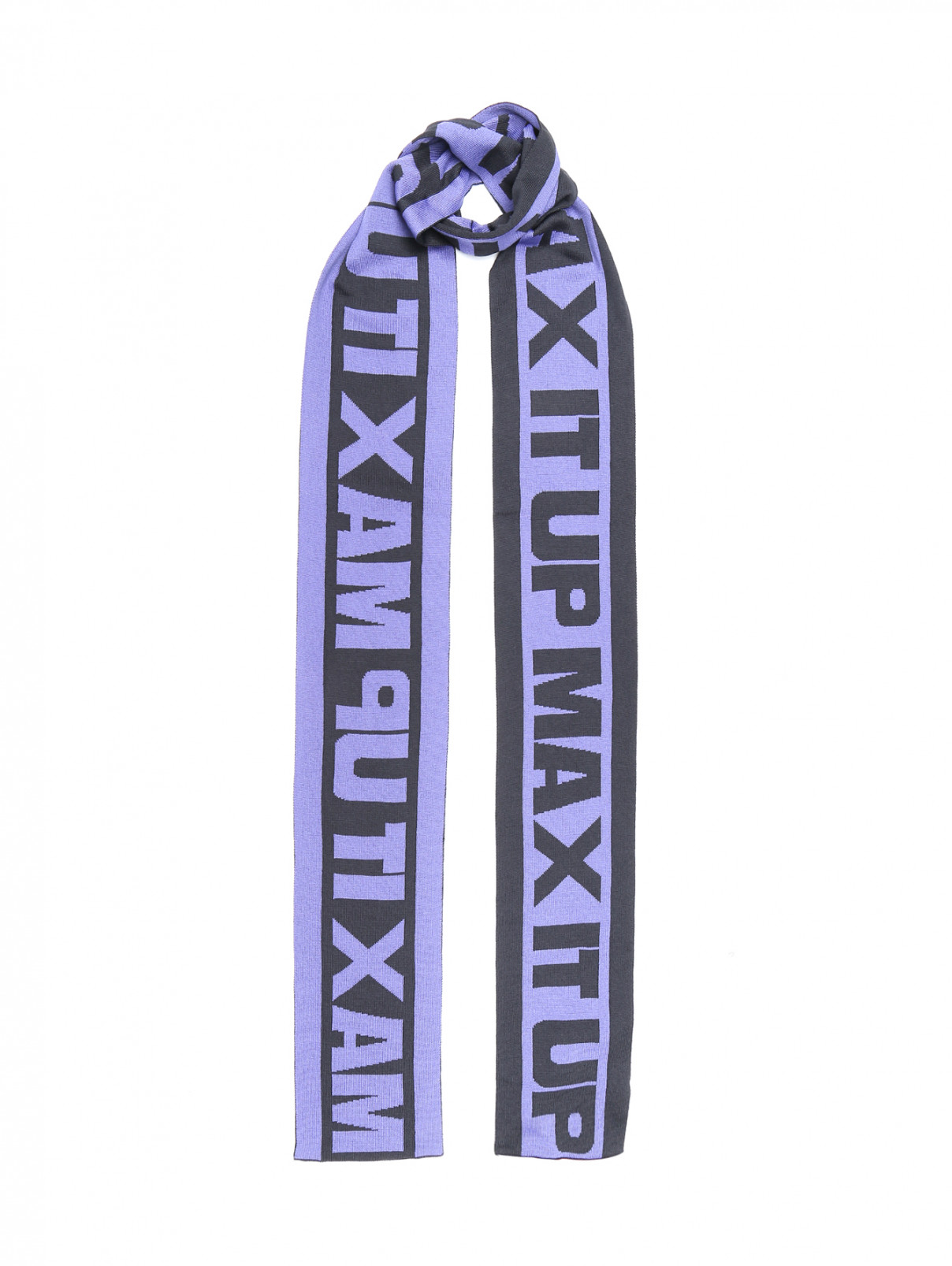 Трикотажный шарф с узором Max&Co  –  Общий вид  – Цвет:  Синий