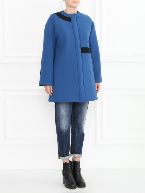 Укороченное пальто с контрастной вставкой  Kenzo - Модель Общий вид