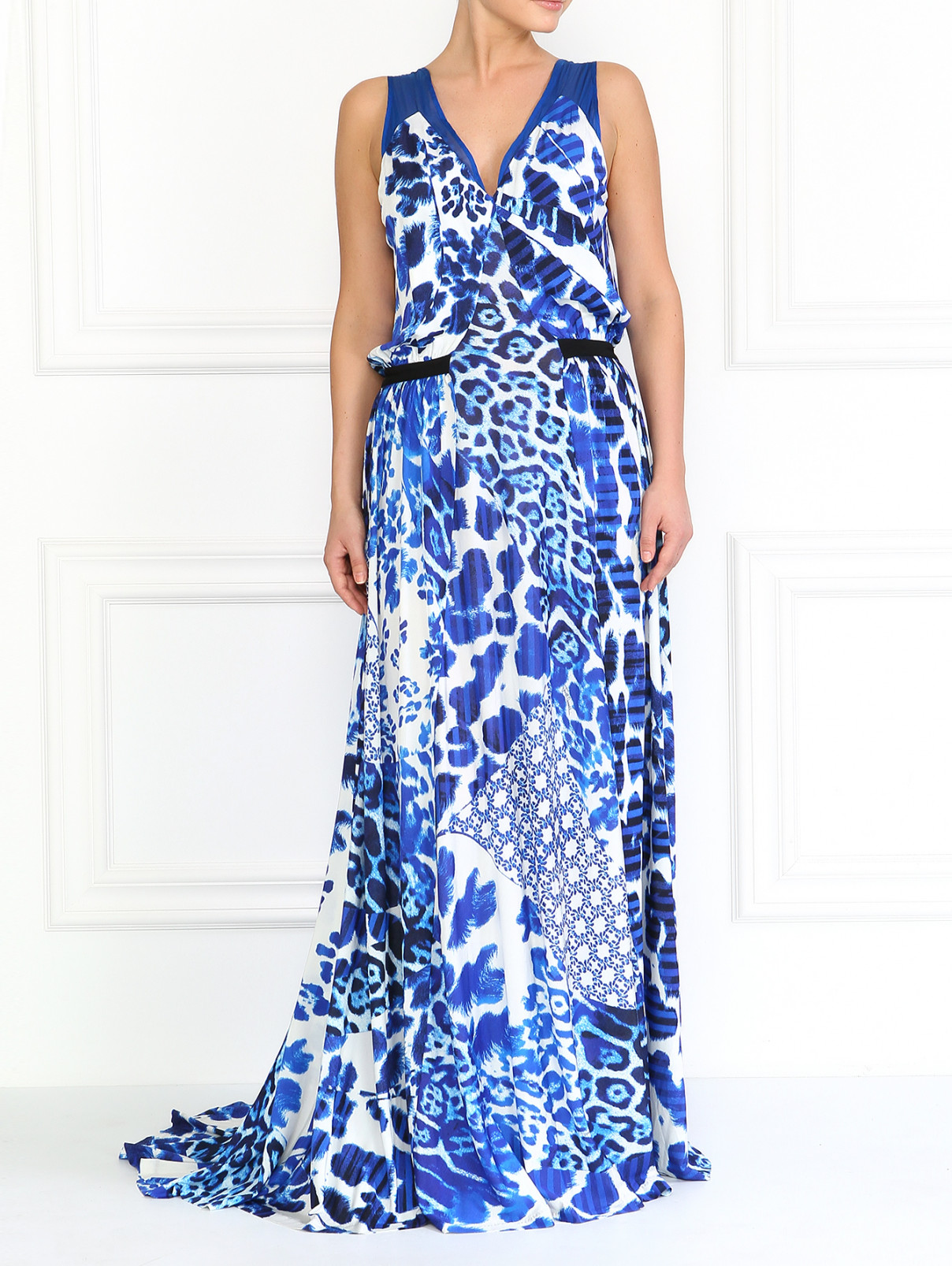 Платье с анималистичным принтом Just Cavalli  –  Модель Верх-Низ  – Цвет:  Узор