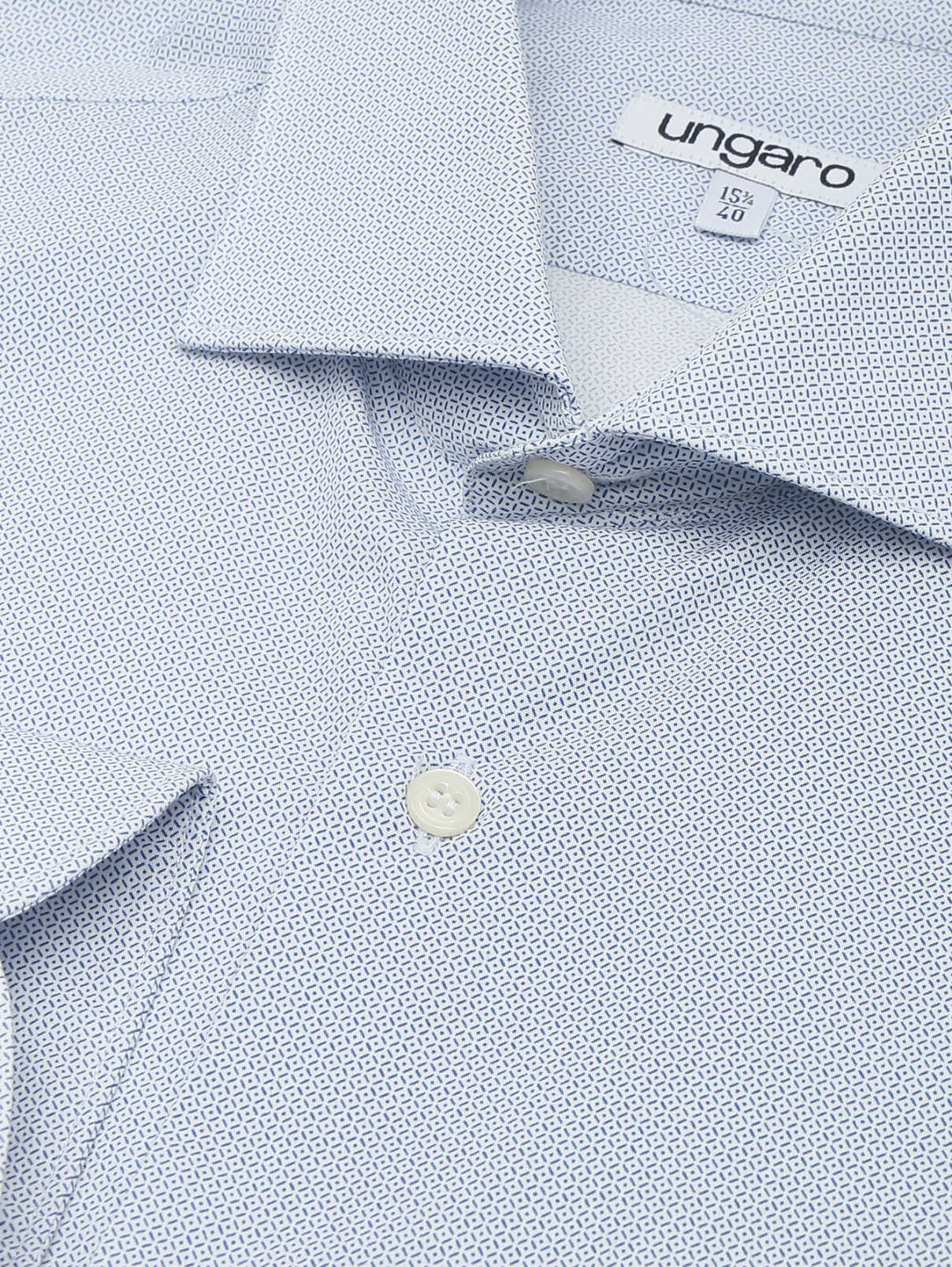 Рубашка из хлопка с узором Emanuel Ungaro  –  Деталь  – Цвет:  Синий