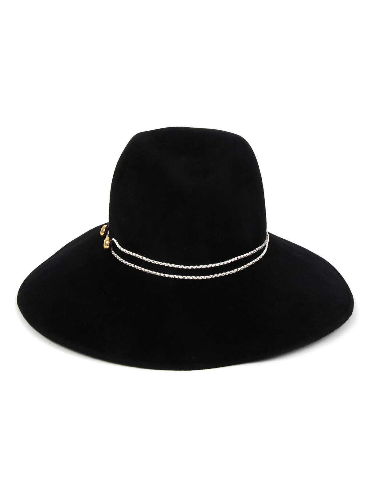 Шляпа из шерсти с декоративной отделкой Eugenia Kim  –  Обтравка1  – Цвет:  Черный