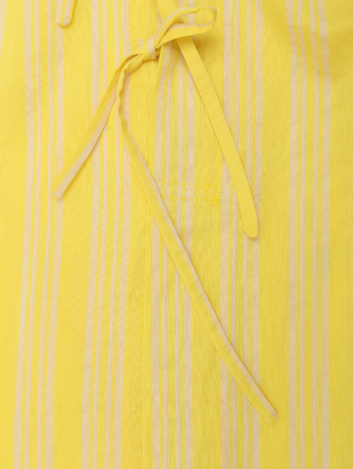 Блуза из хлопка и шелка в полоску Aspesi  –  Деталь  – Цвет:  Желтый