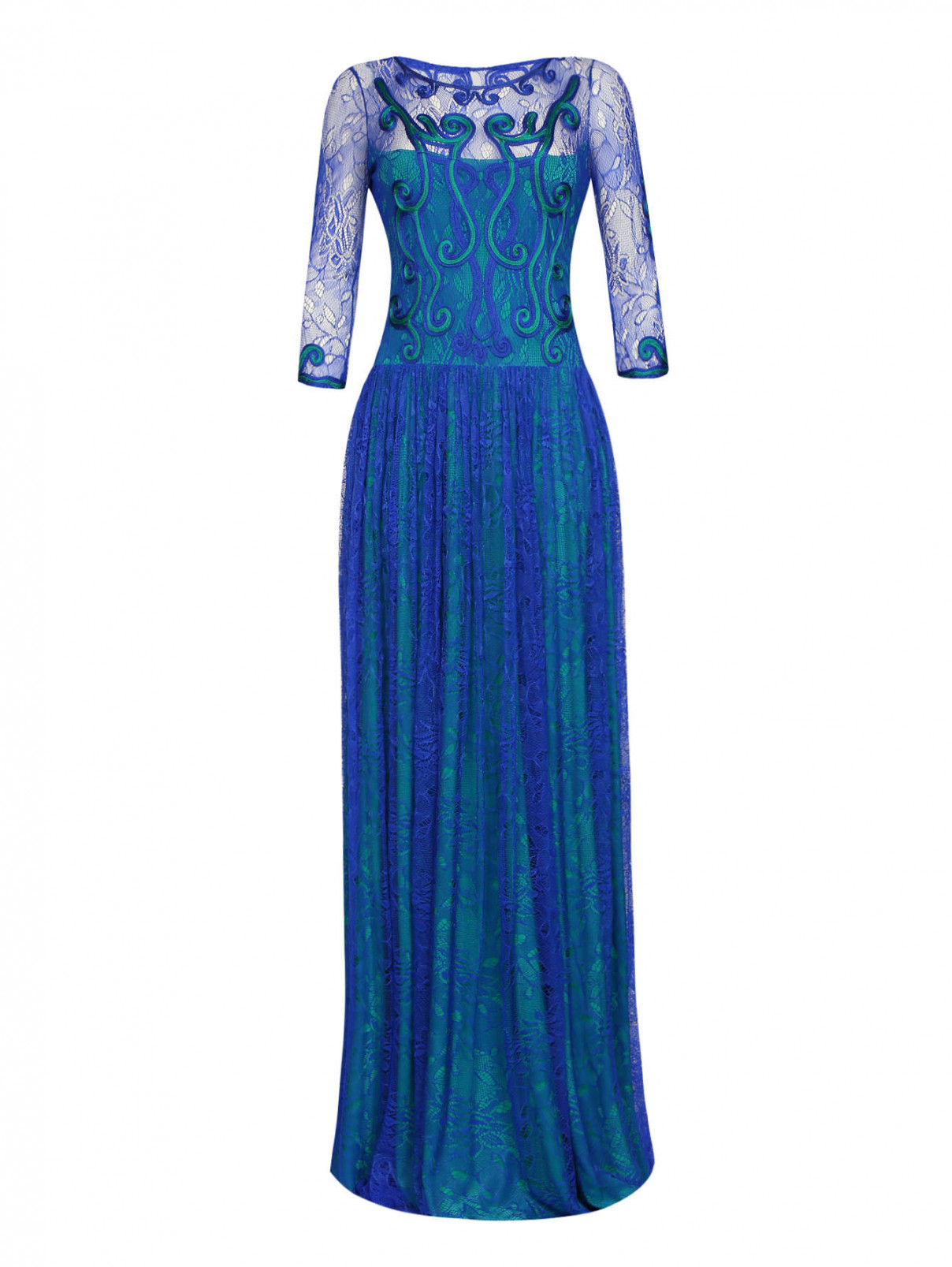 Платье-макси с узором VELOUDAKIS  –  Общий вид  – Цвет:  Узор