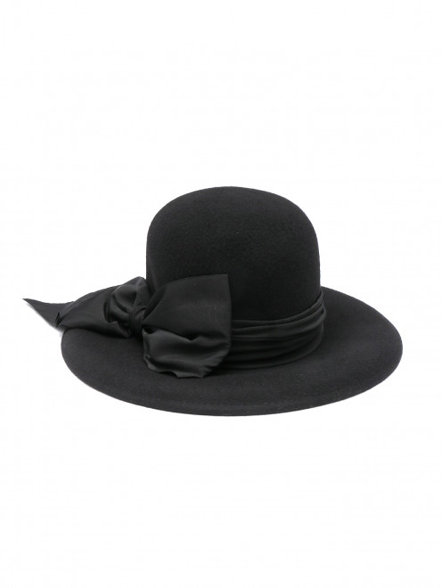 Шляпа из шерсти с  декоративным бантом  - Общий вид