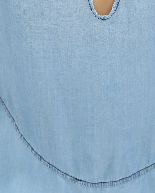 Блуза из легкого денима с баской Kaos Jeans - Деталь