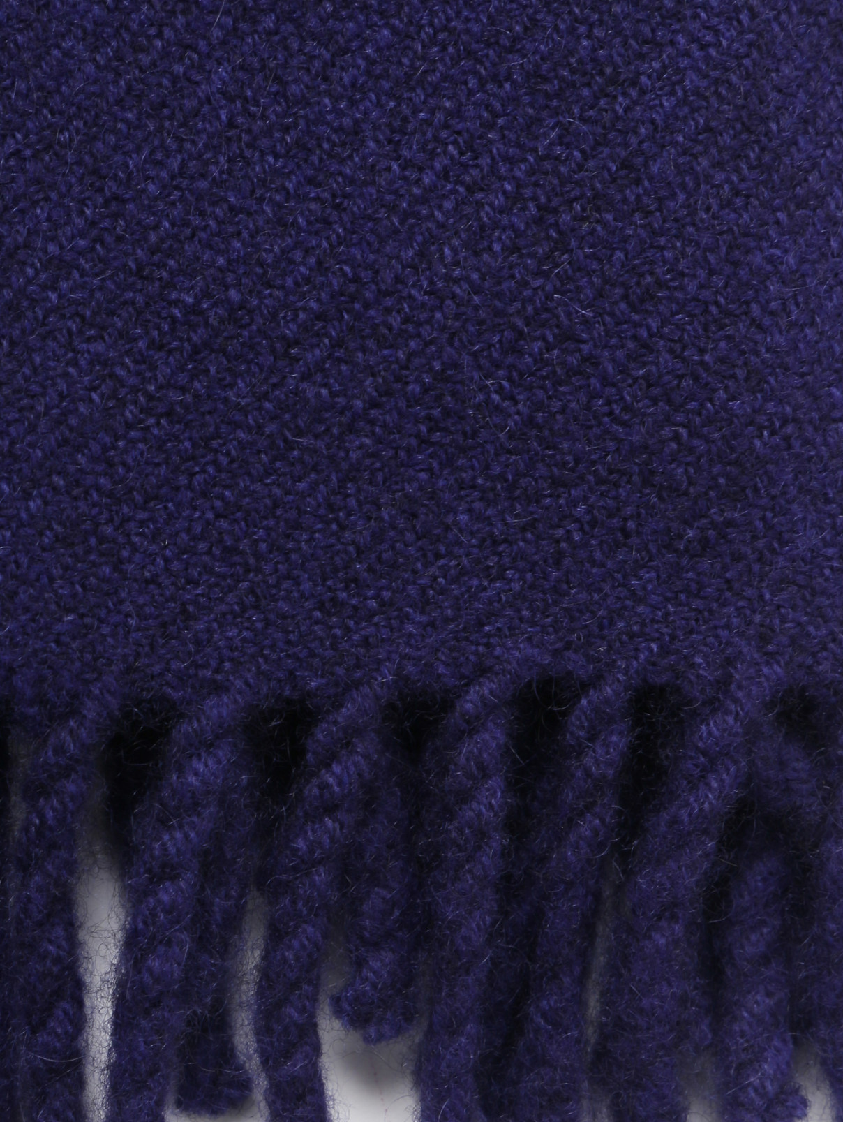 Широкий шарф из шерсти с кисточками Alberotanza  –  Деталь1  – Цвет:  Синий