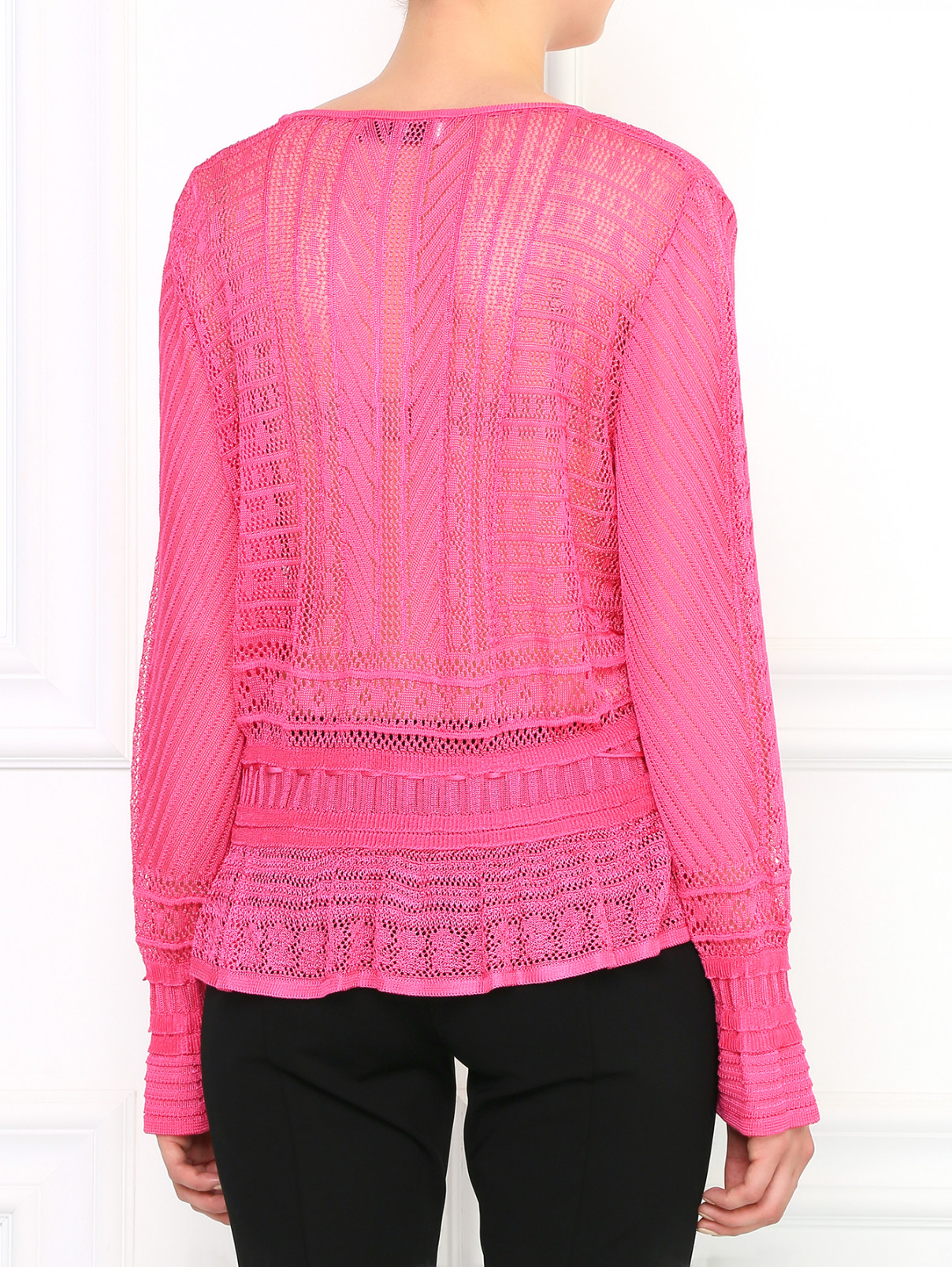 Кружевная блуза на кулиске Lil Paris  –  Модель Верх-Низ1  – Цвет:  Розовый