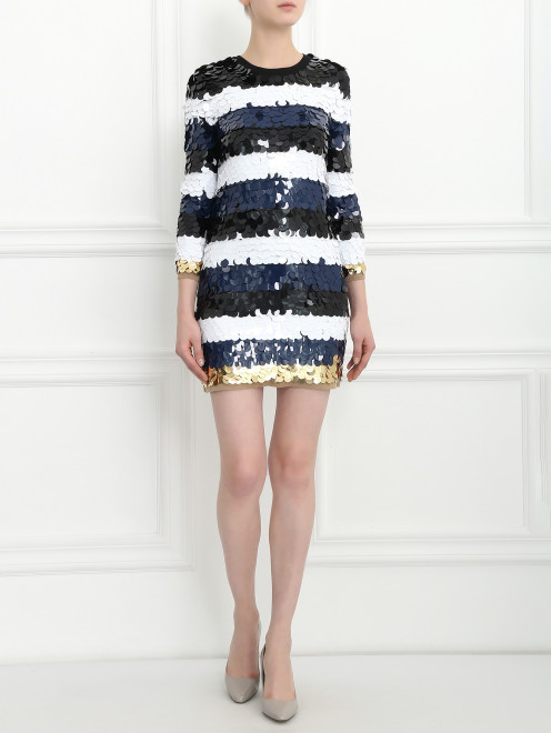 Платье из шерсти декорированное пайетками  Sonia Rykiel - Модель Общий вид