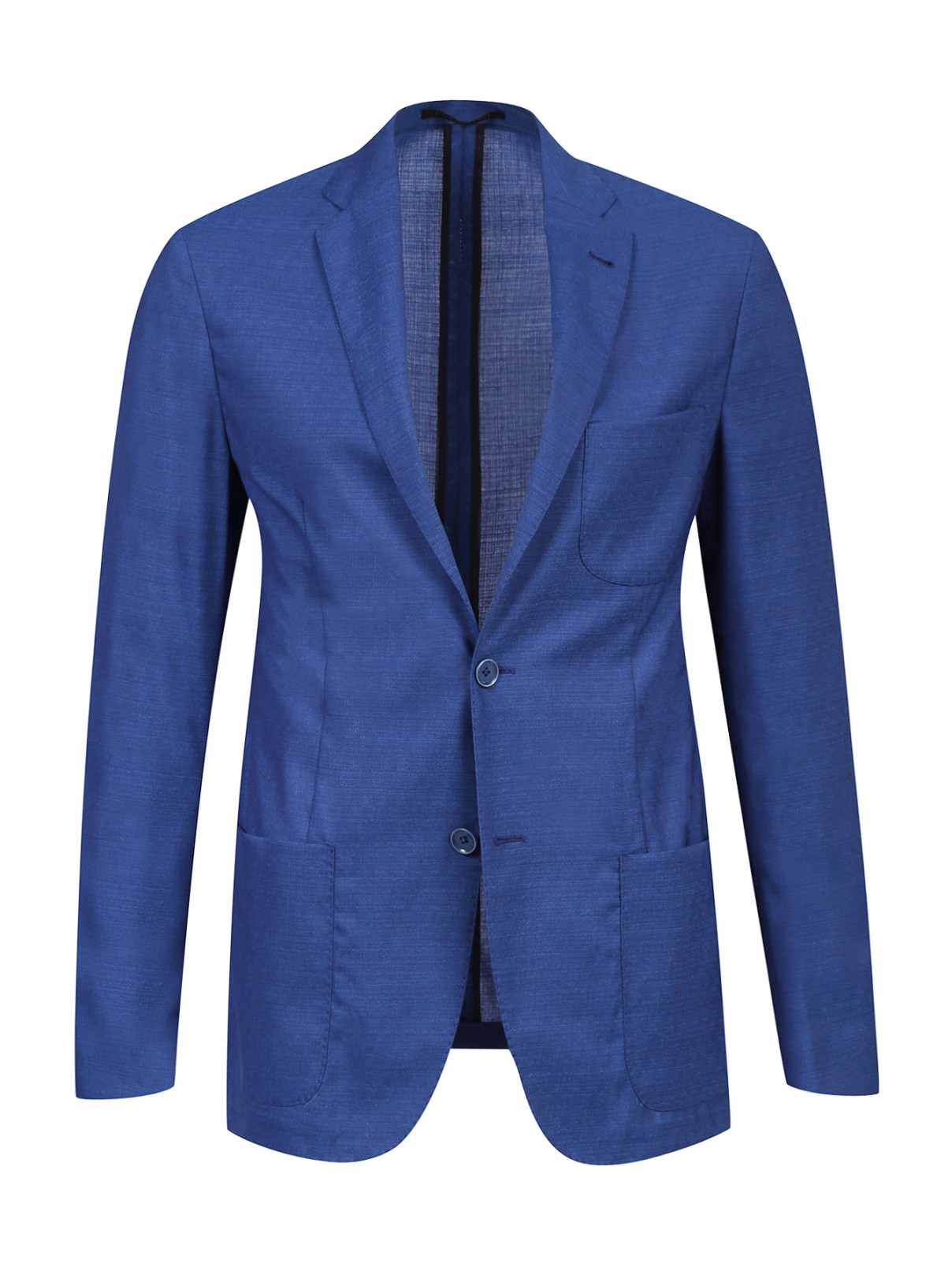 Легкий пиджак из шерсти Corneliani ID  –  Общий вид  – Цвет:  Синий