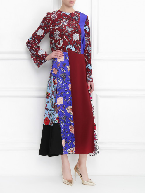 Топ из шелка с цветочным принтом Diane von Furstenberg - МодельОбщийВид