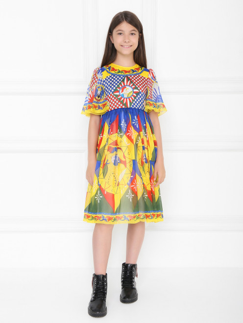 Шелковое платье с узором Dolce & Gabbana - МодельОбщийВид