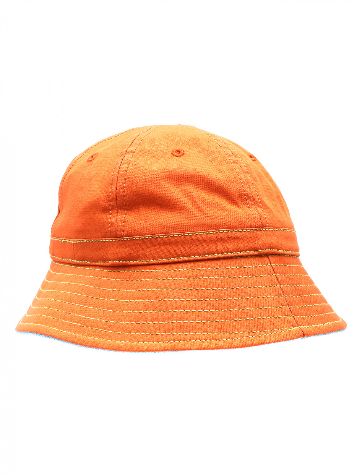Панама из хлопка и льна с вышивкой Stetson  –  Общий вид  – Цвет:  Оранжевый