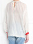 Блуза из хлопка и шелка с узором "полоска" и контрастной отделкой Alysi  –  МодельВерхНиз1