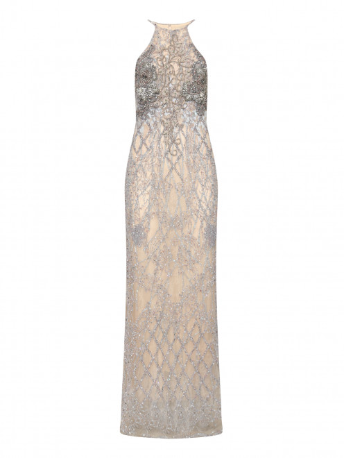 Платье макси с вышивкой по всему изделию  Yolan Cris - Общий вид