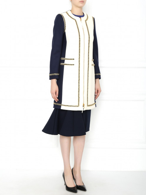 Пальто из шерсти с декоративной отделкой Moschino - Модель Общий вид