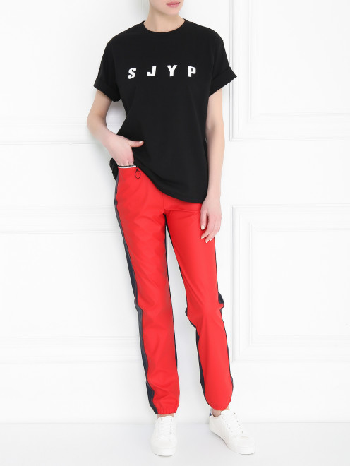 Спортивные брюки на резинке с декоративными молниями Sonia Rykiel - МодельОбщийВид