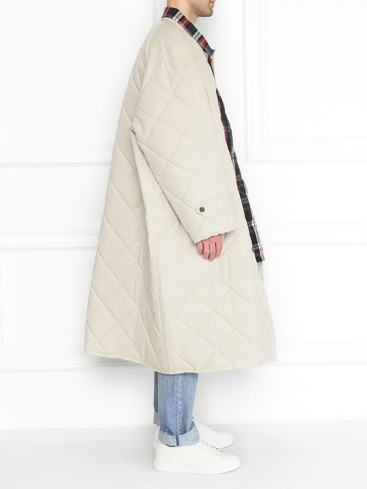 Стеганое пальто свободного кроя Balenciaga  –  МодельВерхНиз2  – Цвет:  Бежевый