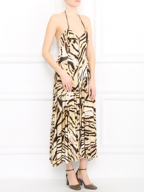 Платье-миди с узором и вырезом на спине Mariella Burani - Модель Общий вид