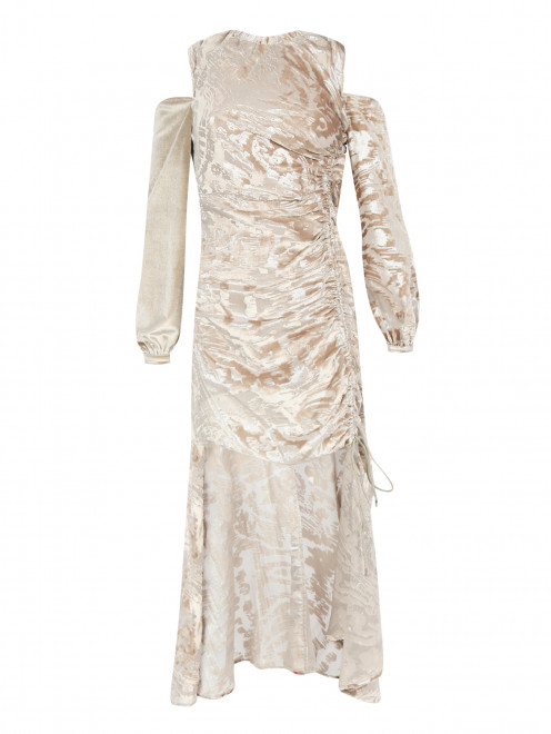 Платье асимметричного кроя из бархата - Общий вид