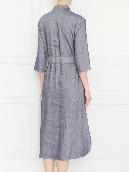 Платье из смешанного льна с накладными карманами Panicale Cashmere - МодельВерхНиз1