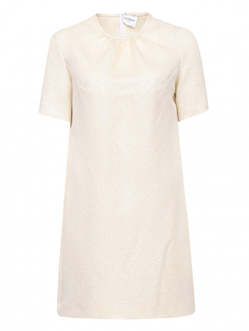 Платье из шелка с короткими рукавами - Общий вид